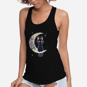 NWOT Kiki’s Delivery Service Studio Ghibli Navy Blue Cat Tank Top TeeFury Small